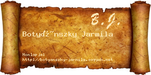 Botyánszky Jarmila névjegykártya